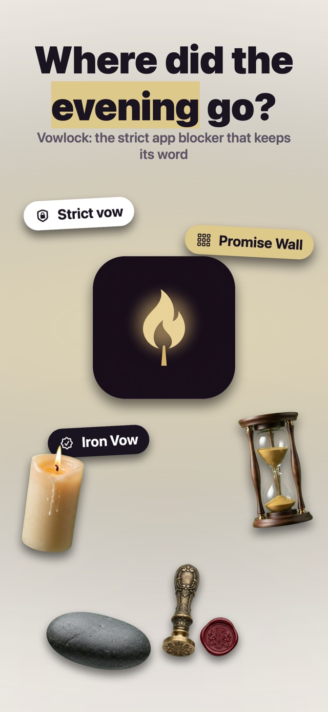 Vowlock on iPhone: Strict app blocker for iPhone and iPad, built on a vow